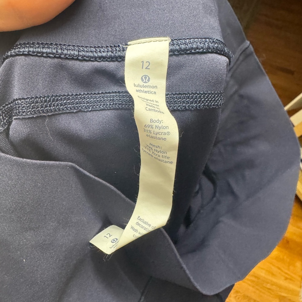 Lululemon Dark Blue 3/4 Length Leggings